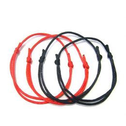 100Pcs Red Black String Kabbalah Lucky Bracelet adjustable Evil Eye Success249U