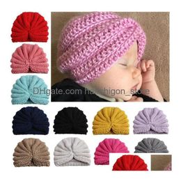 Hair Accessories Ins Baby Girls Boy Wool Hollowed Caps Kids Knitting Cloghet Hat Infant Toddler Boutique Indian Turban Spring Autumn Dhype