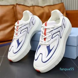 2023-Platform White Black Lifestyle Walking Striped Skateboard Shoes Macro Re-Nylon & Brushed Leather Comfort Man Outdoor Casual thick-soled Flats