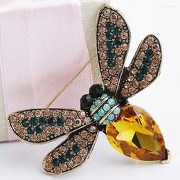 Brooches 10PCS Colourful Bee Big Crystal Brooch Pins Fashion Women Garment Jewellery For Party Banquet Alloy Hats Scarf Pin Wholesale XZ184