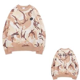 Mens sweater Fall/Winter new long sleeve sweater Womens camo loose crewneck sweater fashion street style