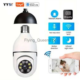 CCTV Lens Tuya Smart Home 2.4G E27 Bulb Wifi Surveillance Camera HD Night Security Video Surveillance Supprt Two Way Audio Mobile Motion YQ230928