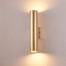 Aluminium Pipe Wall Lamps Gold Bedside Light Vintage Metal Wall Sconce Industrial Aisle Loft LED Wall Light Fixture Height 30CM 50C259Q