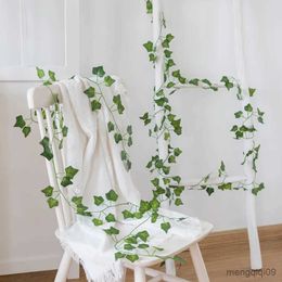 Christmas Decorations Artificial Hanging Christmas Garland Plants Vine Leaves Green Silk Outdoor Home Wedding Party Bathroom Garden Decoration