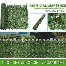 Artificial Hedge Simulated Ivy Leaves Fence Privacy Screen Cover Garden Wall Decorative Trellis Artificial Grass Mesh Backing2653