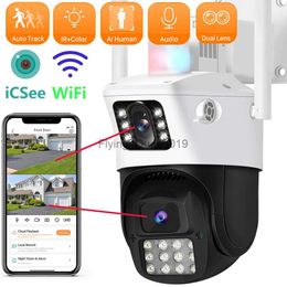 CCTV Lens 8MP Dual Lens Dual Screen PTZ WiFi Camera With Dual Light Modes AI Auto Tracking Outdoor Security CCTV Surveillance Camera ICSEE YQ230928