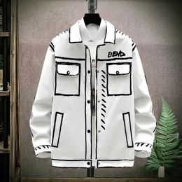 Men's Jackets Fashion Casual Jackets Decoration Quality Men Hop Hip High Coat Men's Body Short Korean Jacket Lapel Autumn 230927