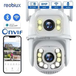 CCTV Lens Reobiux Dual Lens 4K IP Camera 8MP PTZ WiFi IP Camera Security Protection CCTV Surveillance Camera Support NVR UNVIF For ICSEE YQ230928