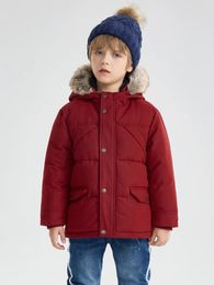 Down Coat COTE Little Boys Winter Jacket Toddler Kids Puffer FauxDown Sherpa Lined Fur Hood MidWeight WaterResistant 230928