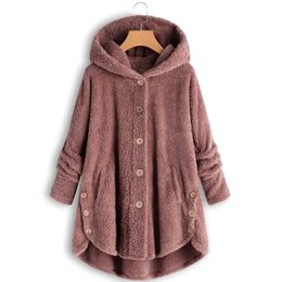 Women's Vests Women's coats wool blends Autumn Winter Coat Women Warm Teddy Bear Coat wool Jacket Female Plush Coat Hooded Jacket 230927