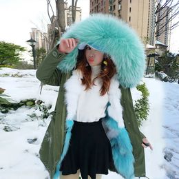 Women's Fur Faux Fur MaoMaoKong Real fur Coat Hooded Woman Winter parkas Natural fur collar warm Jacket removable lining Female clothing 230927