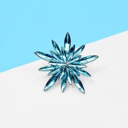 Brooches Christmas Blue Snowflake Brooch Year Corsage Alloy Women's Luxury Jewellery