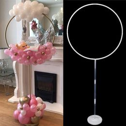 2set Round Circle Balloon Holder Bow Arch Balloons Frame Column Stand Baby Shower Balloons Decor Kids Birthday Party Supplies239l