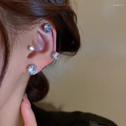 Stud Earrings Korean Exquisite Magnetic Cubic Zirconia Women Fashion Shiny No Piercing Cz Magnet Ear Clip Jewelry