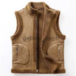 Men's Down Parkas Men Fashion Casual Thicken Gilets Winter New Lamb Wool Coat Warm Vest Male Jacket Can Be Worn On Both Sides Sleeveless Waistcoat J230928