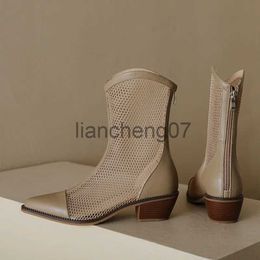 Boots New Ladies Boots Summer Air Mesh Fashion Sandals Woman Shoes Sexy Hollow Boots Woman Casual Shoes High Quality Modern Boots x0928