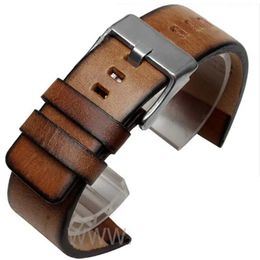 Watch Bands Quality Genuine Retro genuine Leather watchband men for DZ4343 DZ4323 DZ7406 watch strap vintage Italian leather 22mm 24mm 26mm 230927