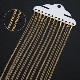 12pcs Dia 1 5mm Metal Losster Clasps Chains Necklace Lot Women Copper Gold Colour Link Chain Necklace Fashion Jewellery Length 40cm284t