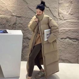 Women's Trench Coats Winter Long Down Padded Jacket Extra Over The Knee Thick Warm Couple Men's And