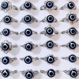 Bulk lots 50pcs Evil Devil's Eye Ring Hip hop Gothic Vintage Silver Alloy Rings Male Female Fashionable Party Jewelry216P