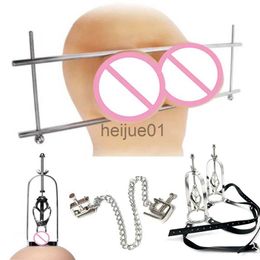 Bondage Stainless Steel Fixation Adjustable Breast Clamps Nipple Clips Women Piercing BDSM Bondage Lock Flirting Sex Toys x0928