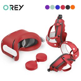 VRAR Accessorise Silicone Protective Cover Shell Case For Oculus Quest 2 VR Headset Head Face Eye Pad Handle Grip Accessories 230927