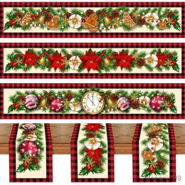 Christmas Decorations Christmas Table Runner Merry Christmas Decorations For Home Cristmas Table Flag Cover Gift New year Tablecloth