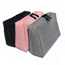 DHL50pcs Cosmetic Bags Women Brief Oxford Plain Large Capacity Waterproof Protable Storage Bag Mix Color