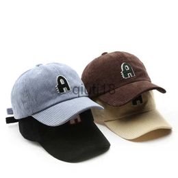 Ball Caps Autumn and Winter Fashion Warm Corduroy Patch A Baseball Cap Outdoor Sports Trendy Men's Sunshade Sun Cap x0928