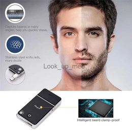 Electric Shaver Men Rechargeable Floating Beard Shaver Moustache Slim Foil Shaving Machine Razor Trimmer Reciprocating Blade Pocket Size YQ230928