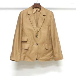 Women's Suits 2023 Autumn And Winter High-end Niche Solid Color Linen Suit Jacket For Women