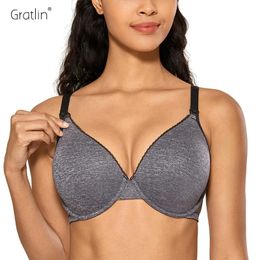 Maternity Intimates Gratlin Women's Full Cup Lightly Lined Plunge Underwire Maternity Nursing Bra 3240 B C D DD E Breastfeeding Maternal Support 230927