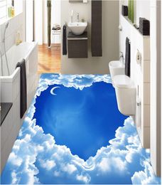 Wallpapers 3d Floor Painting Wallpaper Sky Decoration Pvc Self-adhesive Flooring