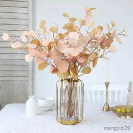 Christmas Decorations Eucalyptus Branch Artificial Plant Wedding Vases for Autumn Colour Single Apple Leaf Green Christmas Home Decoration R230928