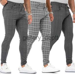Men's Pants Running Men's Sports Pants Jogging Stretchy Plaid Pockets Tights Grey Sweatpants Casual Training Gym Men Tracksuit Trousers J230928