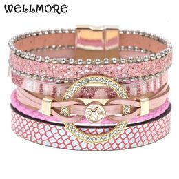 Bangle Charm Leather Bracelets For Women Trendy Boho bracelet Multilayer Wrap Bracelet women Female Jewellery 230928
