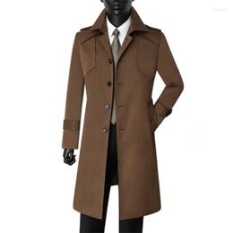 Men's Trench Coats Autumn Urban Casual Coco Colour Lapel Long Handsome Single Breasted Windbreaker Jacket Gabardinas Jaqueta Mas