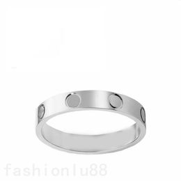 Diamond love ring for men titanium steel luxury womens ring designer jewellery wedding band valentine s day gift non allergic plated gold rings 4/5/6mm zb010