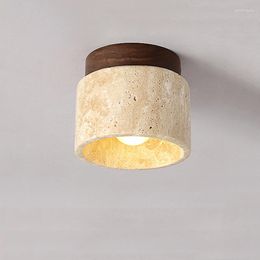 Ceiling Lights Japanese Wabi Sabi Yellow Marble Light Bedroom El Lobby Corridor Restaurant Balcony Decor Chandeliers Lamp