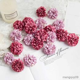 Christmas Decorations 50PCS Artificial Flowers Ball Material Silk Carnation Head Wedding Decorative Wreath Christmas Home Decor Bride Brooch DIY Cap