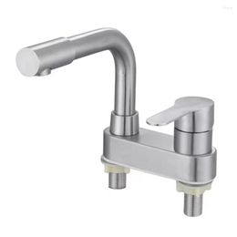 Bathroom Sink Faucets Basin Faucet Cold And Mixer Tap Deck Mounted Dual Hole Stainless Steel Bathtubs