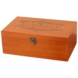 Gift Wrap Wooden Storage Box Jewellery Case Container Organiser Retro Lidded Eyeglasses Desk Top Boxes
