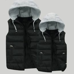 Men's Vests Men Winter Vest Waterproof Sleeveless Hooded Warm Casual Cold Jacket for Autumn Outdoor 230927