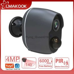 CCTV Lens LMAKOOK 4MP WIFI Camera PIR Motion Detection Built-in Battery Home Security Surveillance Camera IR Night Vision Tuya Smart YQ230928