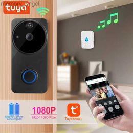 Doorbells WiFi Smart Video Doorbell Tuay Smart Wireless WiFi Security Door Bell Visual Recording Home Monitor Night Vision Intercom door YQ230928