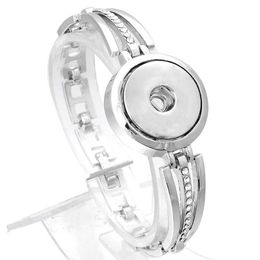 Xinnver Snap Bracelet DIY Charms Silver Bracelets Bangles With Crystal Fit 18mm Snap Buttons For Women Jewellery ZE368305p