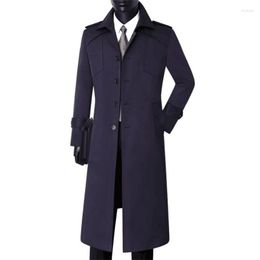 Men's Trench Coats Simple Fashion British Windbreaker Spring And Autumn Knee Lengthen Business Casual Single Breasted Jacket