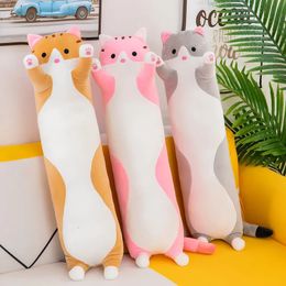 Plush Dolls 130CM Cute Soft Long Cat Dog Boyfriend Toys Stuffed Pause Office Nap Sleep Pillow Cushion Gift Doll for Kids Girls 230927