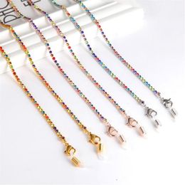 10pcs Crystal Sunglasses Lanyard Chain For Glasses Women Fashion Face Mask Chains Jewellery Neck Holder2616