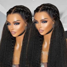 Headwear Accessories Ywigs Peruvian Front For Black Women Kinky Straight Hd Frontal Yaki Lace Human Hair Wigs298K